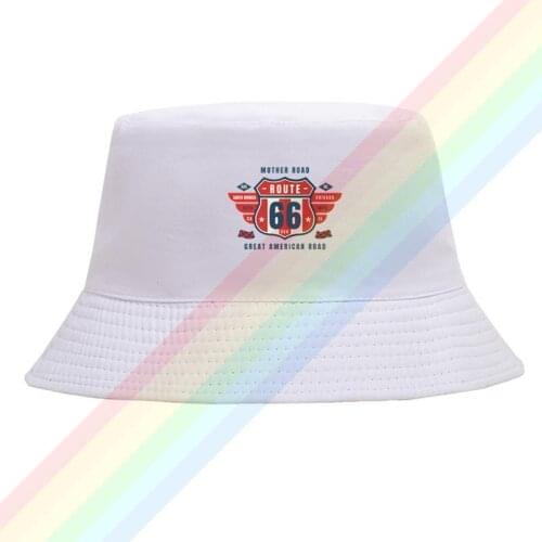 2021 New Route 66 Hot Sale Logo Summer Outdoor Cap Travel Beach Sun Hat Unisex Double Sides Wear