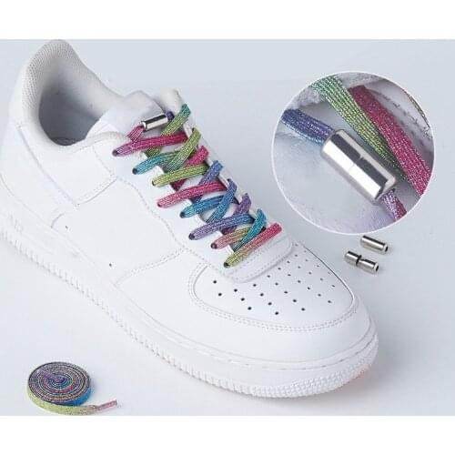 New Elastic Locking Shoelaces Flats No Tie Shoelace Quick Sneakers Locking Shoe laces Kids Adult Women Men Shoes lace Strings