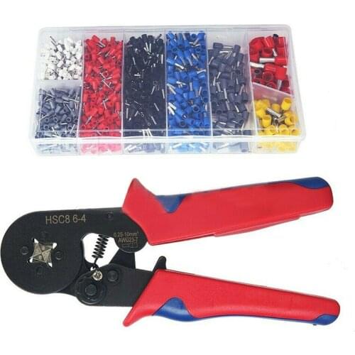 Tubular Terminal Crimping Pliers Hand Tool Mini Wire End Ferrule Terminals Pliers Kit1300Pcs Tube Terminal Crimping Pliers Set
