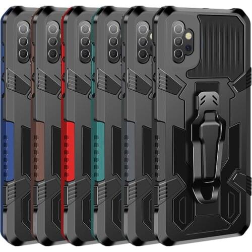 Shockproof Protection Mech Warrior Bring Bracket Phone Back Case For Samsung Galaxy A32 A52 A72 A12 A42 S 21 20 30 FE Ultra Plus