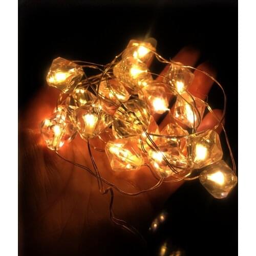 Christmas Fairy Lights Garland Led Diamond Lights String Battery Power for Wedding Party Outdoor Home Curtain Garden Decoration