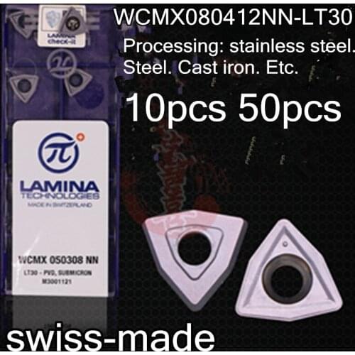 WCMX080412NN-LT30 10pcs 50pcs 100% swiss Lamina Carbide insert Processing: stainless steel. Steel. Cast iron. Etc