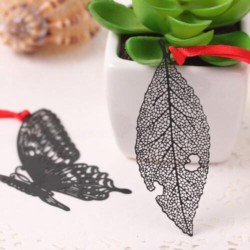 Ellen Brook 1 Pieces Classic Black Marcador Papelaria Material Metal Bookmarks for Books Markers Holder School Ofice Cute Gift