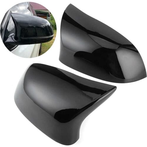 1 Pair Car Rearview Mirrors Cover Side Wing Mirror Cap Trim Fit for BMW X3/X4/X5/X6 F25 F26 F15 F16 2014 2015 2016 2017 2018