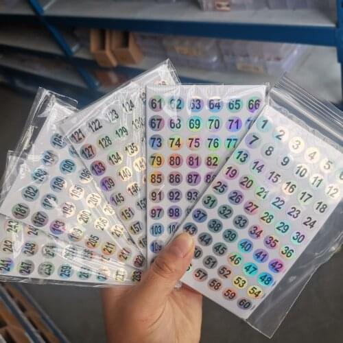 10pcs/set Laser Number 1-240 Labels Stickers Self Adhesive For DIY Craft Color Number Tags Sticker Nail Polish Lipstick *1set