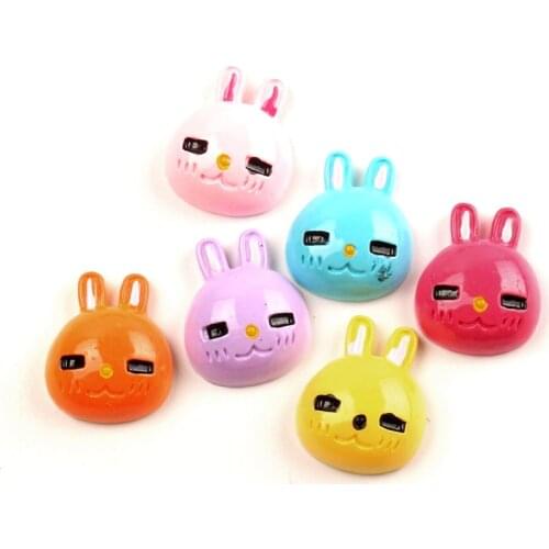 20Pcs Mixed Resin Rabbit Decoration Crafts Flatback Cabochon Kawaii DIY Embellishments For Scrapbooking Accessories