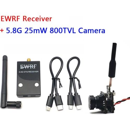 5.8G FPV video transmitter 800TVL HD Micro CMOS Camera and FPV Receiver UVC Video Downlink OTG VR Android Phone for Racing drone