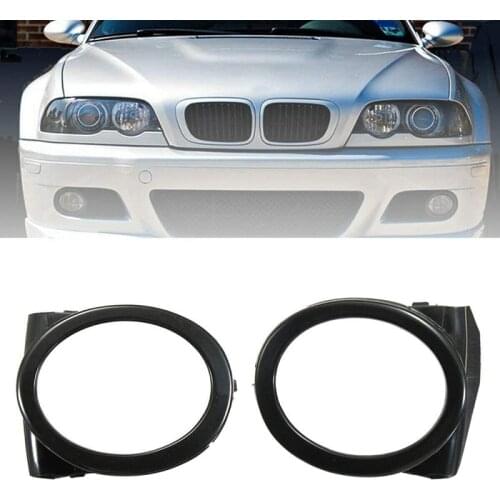 51112695255 51112695256 Black Fog Light Lamp Cover Trim Ring Fit for -BMW E46 M3 2001 - 2006