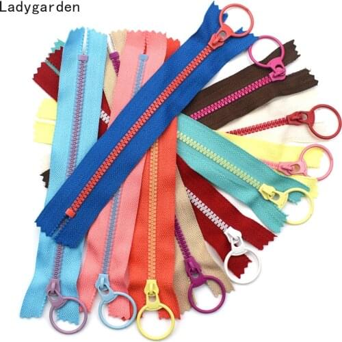 5PCS 15/2030/40cm 3# Closed End Resin Zippers Pull Ring Zip Slider Head for Sewing Bags Wallet Purse Cloth Accessories Crafts