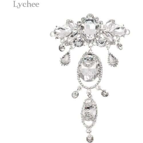 Lychee Handmade Wedding Dress Rhinestone Applique Sequin Patch For Clothing Sew On Embroidered Applique Patch Clothes Stickers