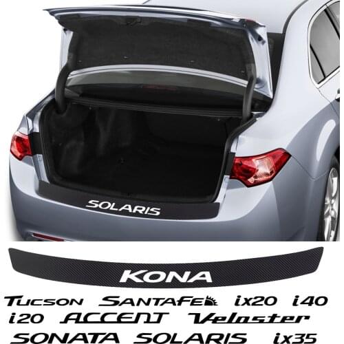 Car Stickers Carbon Fiber Trunk Decal For Hyundai Elantra Accent Tucson i40 i30 i10 i20 Veloster IX35 IX20 Solaris CRETA ATOS