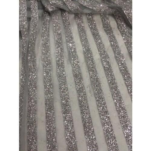 Glitter sequins French lace fabric African tulle SYJ-6193 embroidery bridal dress wedding gift