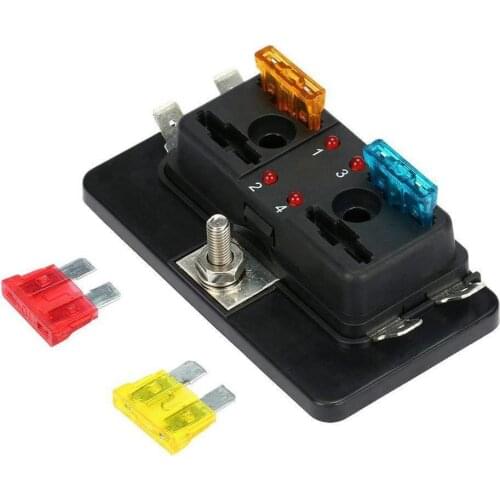 4/6/10 Circuit Blade Fuse Box Holder with LED Warning Light Car Boat Accessory Car Accessories
