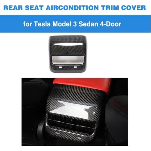 Interior Decorative Sticker Carbon Fiber Backseat Air Vent Cover For Tesla Model 3 Backstand Air Conditioner Vent Trim2016-2019