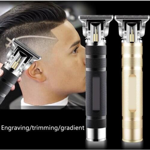 Electric hair clipper hair clipper mens hair clipper vintage engraving oil head USB charging copper