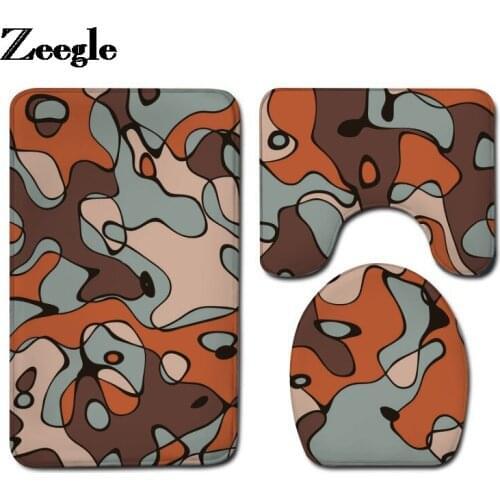 Flannel Bath Mat Toilet Mat Set Hone Deocr Bathroom Capet Washable Shower U-Shaped Toilet Rug Anti-slip Floor Carpet Set