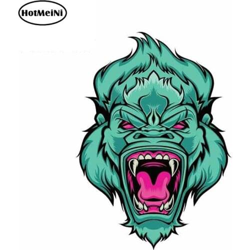 HotMeiNi 13cm x 9.2cm for Gorilla Angry Face Cartoon Car Stickers Vinyl JDM Bumper Truck Graphics Windshield Bumper Windows