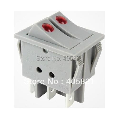 Double dual illuminated boat switch 6Pins rocker switch
