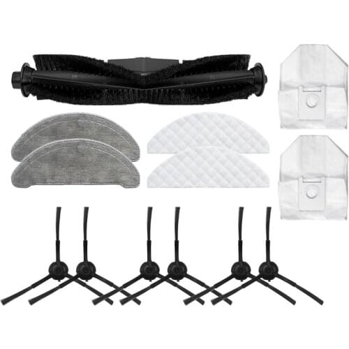 Main Brush Dust Bag Recyclable Mops Cloths Rag Side Brush Parts Accessories for ROIDMI EVE Plus Robot Cleaner Sweeper