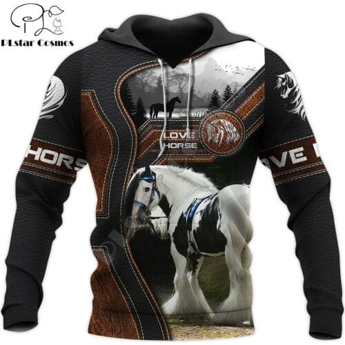Fashion Mens Animal hoodies 3D printed Love Horse Sweatshirt Hoodie Harajuku Autumn Streetwear Unisex Casual Tracksuit DW0110