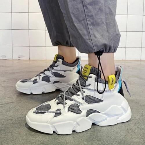 High Base Outdoor Mens Sports Shoes Childrens Sneakers 2021 Running Shoes Men Sneakers Sport White Gray Aquatic Sneakrs D-1018