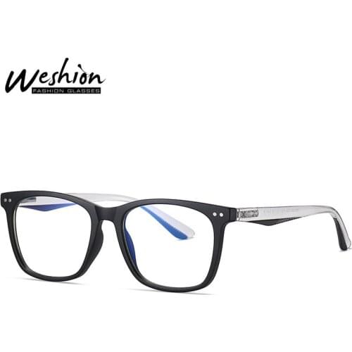 2021 Men Anti Blue Ray Glasses Women Square Optic TR Frame Polygonal Blue Light Blocking Eyeglasses Cellphone Computer Glasses