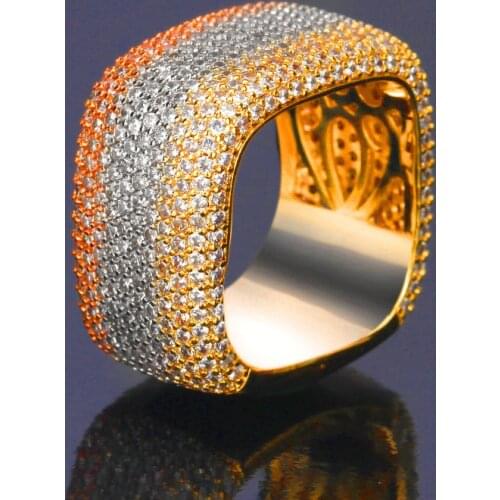 Bride Talk Unique Design Luxury Big Square Rings AAA Cubic Zirconia Fashion Bridal Jewelry For Wedding Women Accessories Gift