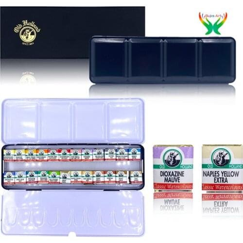 Old Holland master solid watercolor,24 colors classical watercolor pigment, classic pigment, handmade, full color，art studies