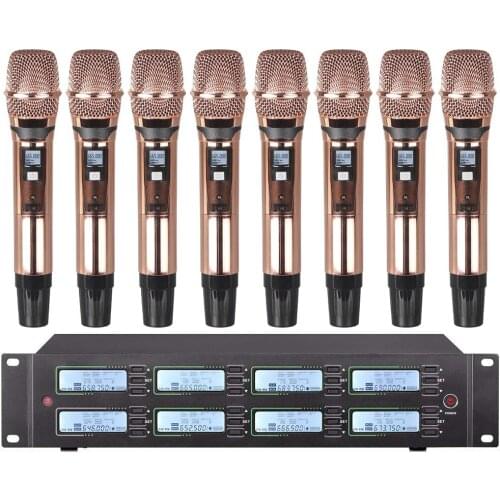 Professional wireless microphone system Metal handheld microphone for wireless UHF microphone for school outdoor church stage
