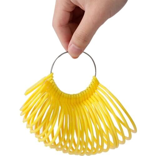 Adjustable Yellow Plastic Wristband Bracelet Ring Size Measuring Instrument Measuring Jewelry Tool