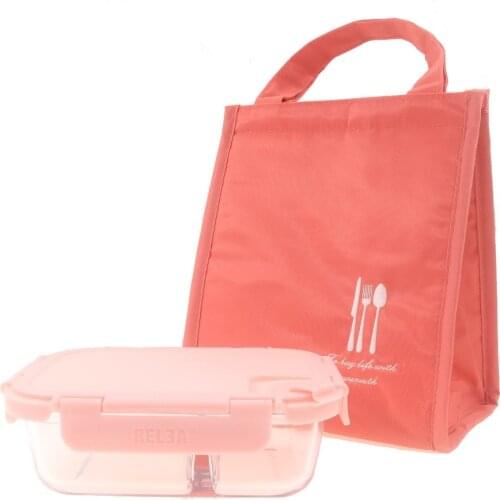 Pink Lunch Box with Pink Lunch Bag Microwavable Glass Lunch Box for Office School Lunch Boxes for Girls