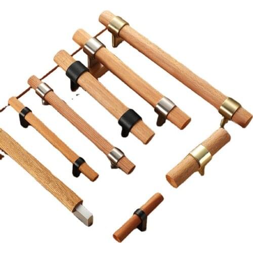 Solid Wood Handles for Furniture Bronze In Cabinet Pulls and Modern Black Kitchen Doors Drawer Kids Gold Desk Accessories