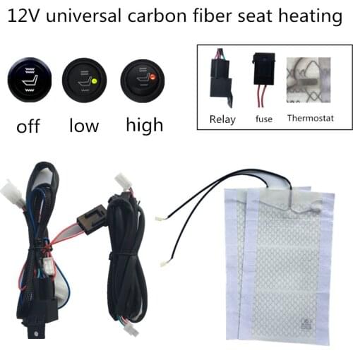 Cheapest promotion@2 /dual seats install,Round switch seat heating pad cover alloy wire seat heated kit , heating carbon fibre