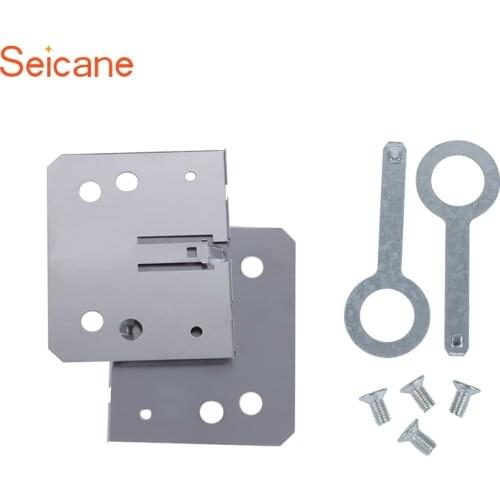 Seicane Universal Metal Silver Installation Mounting Brackets Install Car Radio DVD Stereo with 2 Screws 4 Disassembly Keys