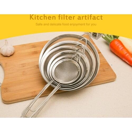 Flour Sieve Colander Screen Mesh Handheld Sieve Tea Strainer Mesh Flour Oil Strainer Stainless Steel Kitchen tools