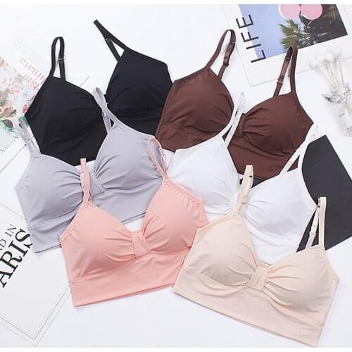 Women Tanks Crop Tops Seamless Underwear Female Crop Top Sleeveless Streetwear Sexy Lingerie Push Up Bralette Padded Camisole