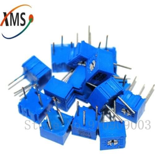 50pcs 3362P 101 201 501 102 202 502 103 203 503 104 204 504 105 Trimpo Trimmer Potentiometer 3362 1K 2K 5K 10K 20K 50K 100K