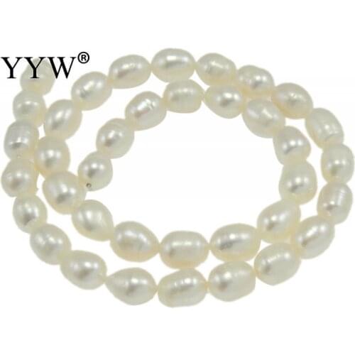 High Quality 8-9mm Natural Freshwater Pearl Beads white Rice Pearl Loose Beads DIY Necklace Bracelat Earrings Jewelry Making