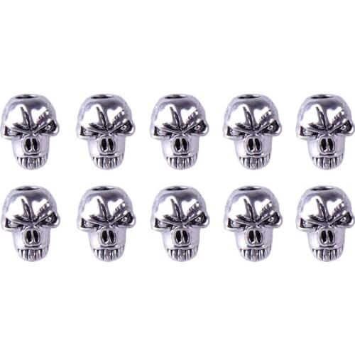 YOUGLE 10 pcs/Lot Paracord Pendant Parachute Cord Survival Bracelet Accessories Skull Pendant No.5