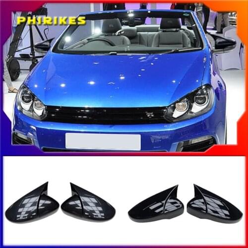Mirror Cover Bat Mirror Cover For Volkswagen Scirocco Mirror Cover Piano Black 2 pcs Left-Right 2008-2017