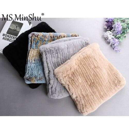 Real rex rabbit Fur Shawl Fashion Genuine rex rabbit Fur Scarf Women Elastic real Fur Warmer Luxury Fur Shawl Female Neck Wamer