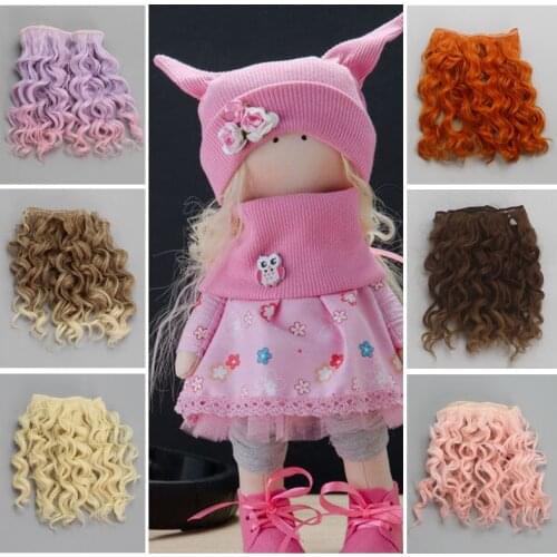 1 pcs 15*100cm tresses Screw Curly Hair Extensions for All Dolls DIY Hair Wigs Heat Resistant Fiber Hair Wefts Accessories toys