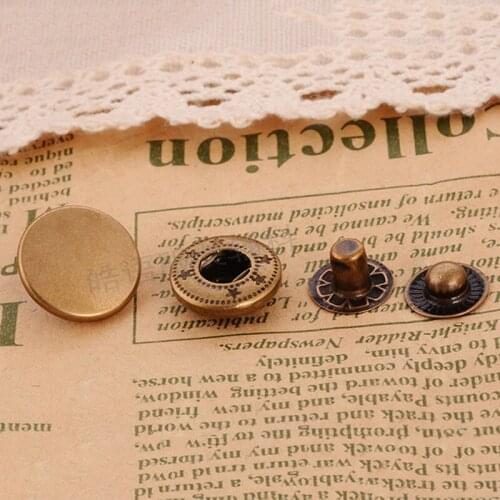 10set/lot 15mm-17mm Brass Snap Fastener Press Stud Rivet 831 Type Sewing Leather Button Craft For Clothes Garment DIY Accessorie