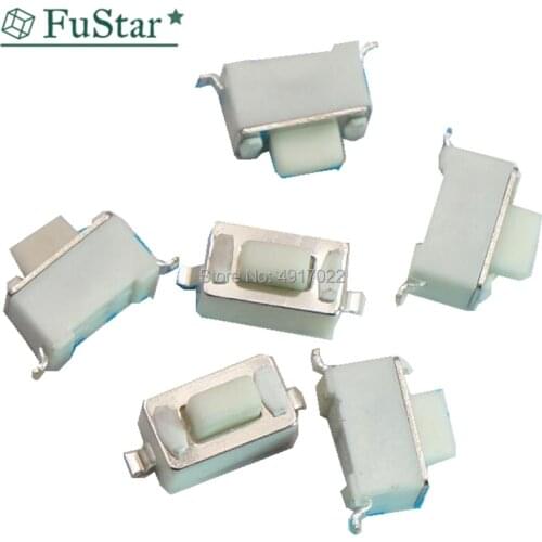 100PCS/LOT 3*6*4.3 mm 2pin SMD Tact Switch Push Button Touch Micro Switch 3x6x4.3H White Button 3*6*4.3mm Common Keys Hot New