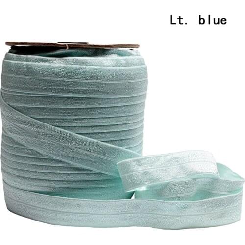 100 yards/lot) New colors 1" 25MM solid color Lt. blue fold over elastic foe