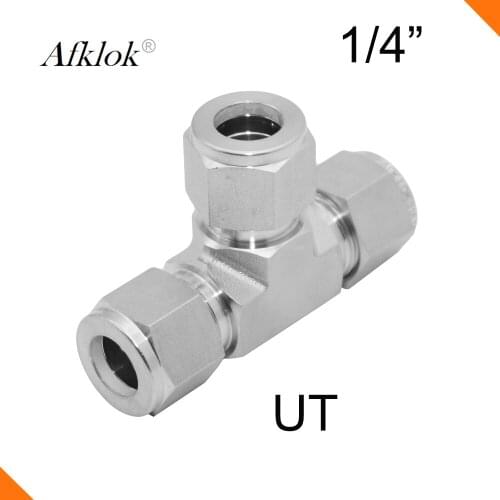 3 way 1/4" Union Tee Compressor Ferrule OD tube fitting