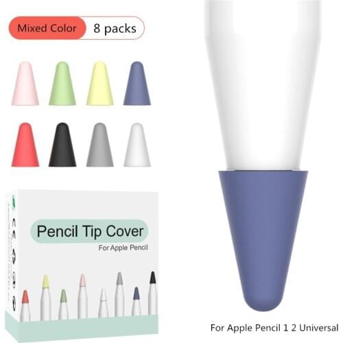 8pcs Silicone Replacement Tip Case Cute for Apple Pencil 1 2 Touchscreen Pen Case Nib Protector Cover Skin for Apple Pencil