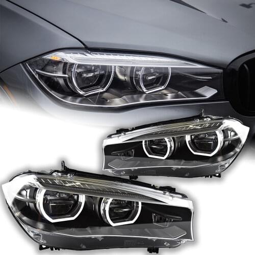 AKD Car Styling Head Lamp for X5 F15 Headlights 2014-2018 X6 Angel Eye Headlight LED DRL Signal Lamp Hid Auto Accessories
