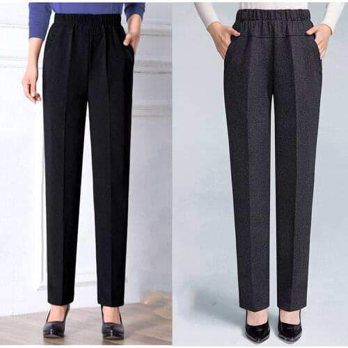 New design Pants Women Lady Black High Waist Casual Pants For Ladies Office Pants