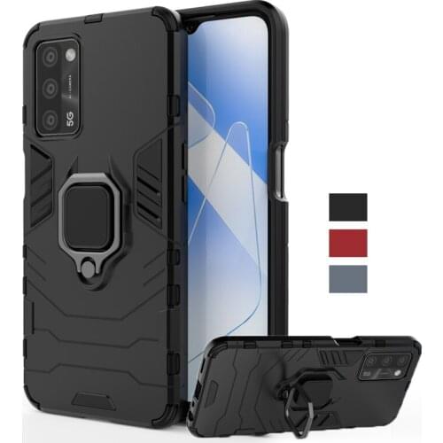 For Oppo A55 5G Case Cover Shockproof TPU Bumper Magnetic Ring Holder Armor Back Cover For Oppo A55 Phone Case For Oppo A55 5G